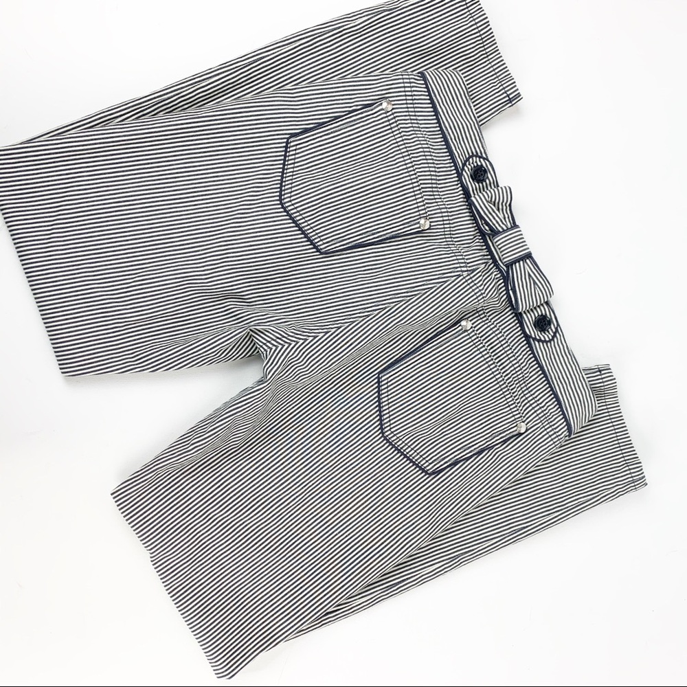 Rare Love Moschino Railroad stripe bow pants 29